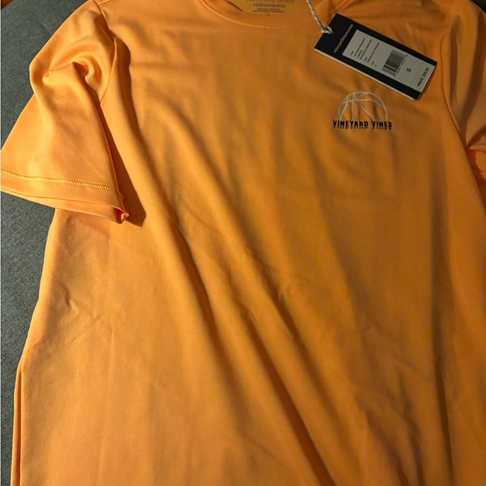 Vineyard Vines Men's Short-Sleeve Tee in Bright Orange with Logo